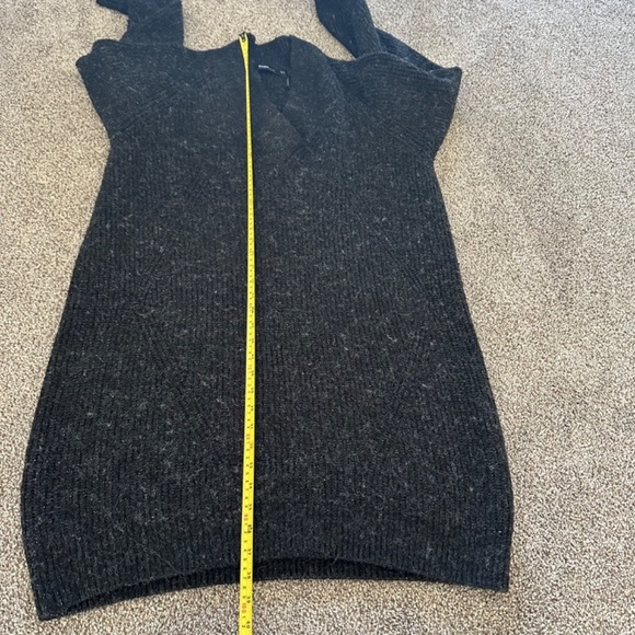 Zara Charcoal Knit Oversized Long Sleeve Sweater Dress, M - Picture 10 of 11